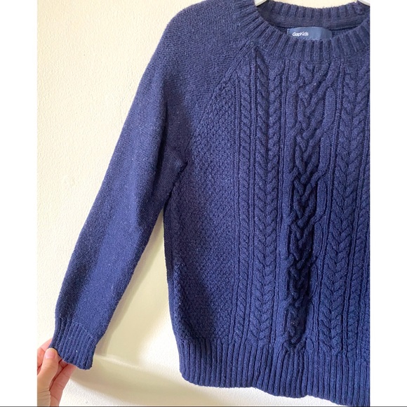Gap Kids Cable Knit Popover Crewneck Sweater - Picture 2 of 5